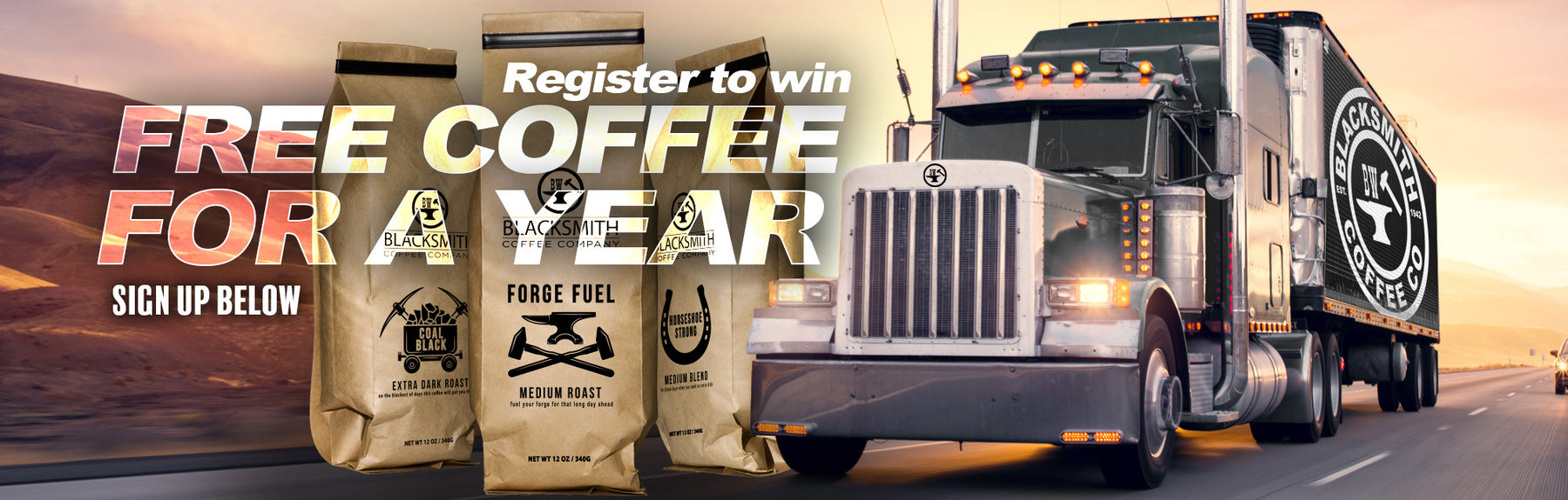 Register to win free coffee for a year
